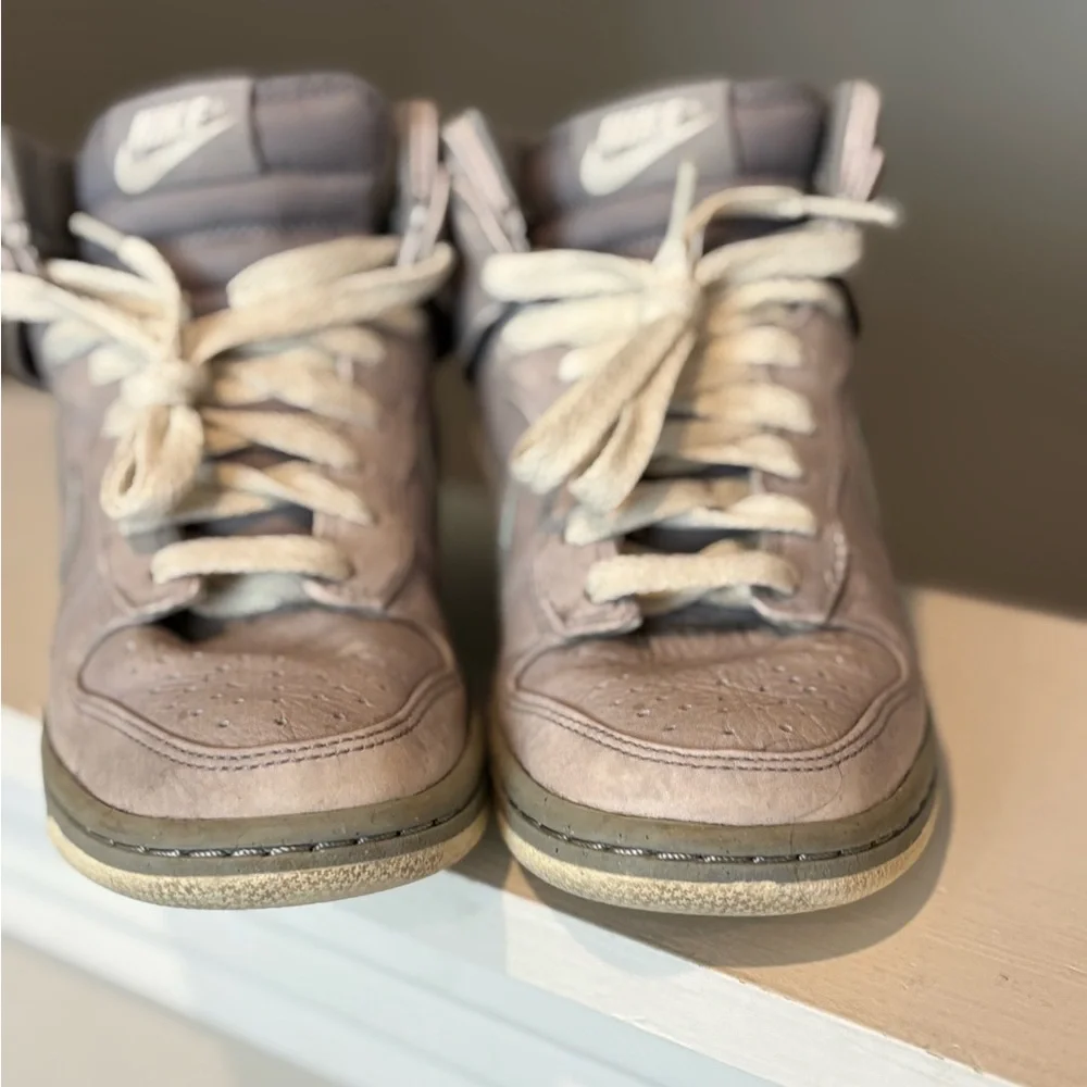 Nike Dunk High Skinny Premium Gray Cream Shoes Sneakers Youth 3.5Y Womens 5
